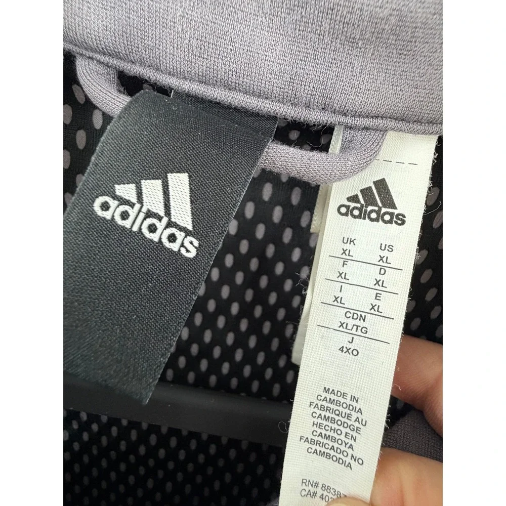 adidas Mens XL Gray 1/4 Zip Pullover Sportcore Athleisure Gorpcore Techwear